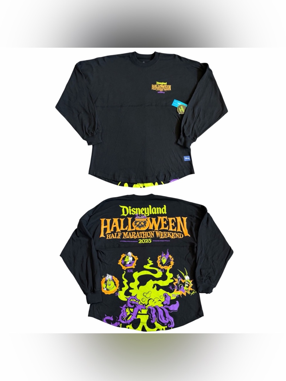 Disney Halloween 2025 Half Marathon M Spirit Jersey Black Glow In The Dark NWT